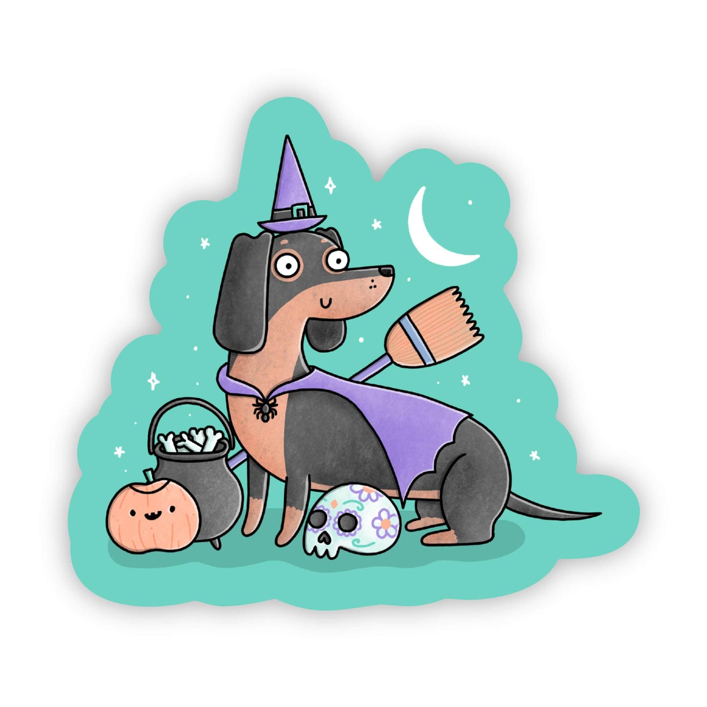 Spooky Sausage Dog Vinyl Sticker