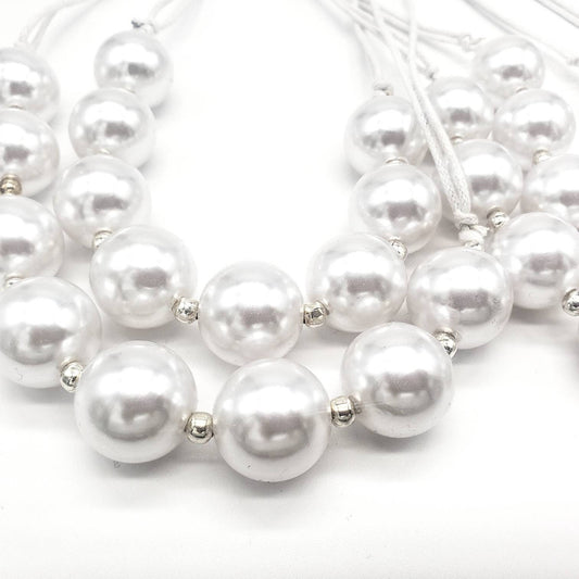 White Chunky Bubblegum Bead Necklace - Girls Necklace - White Chunky Bead Necklace - Necklace for Girls - White Necklace